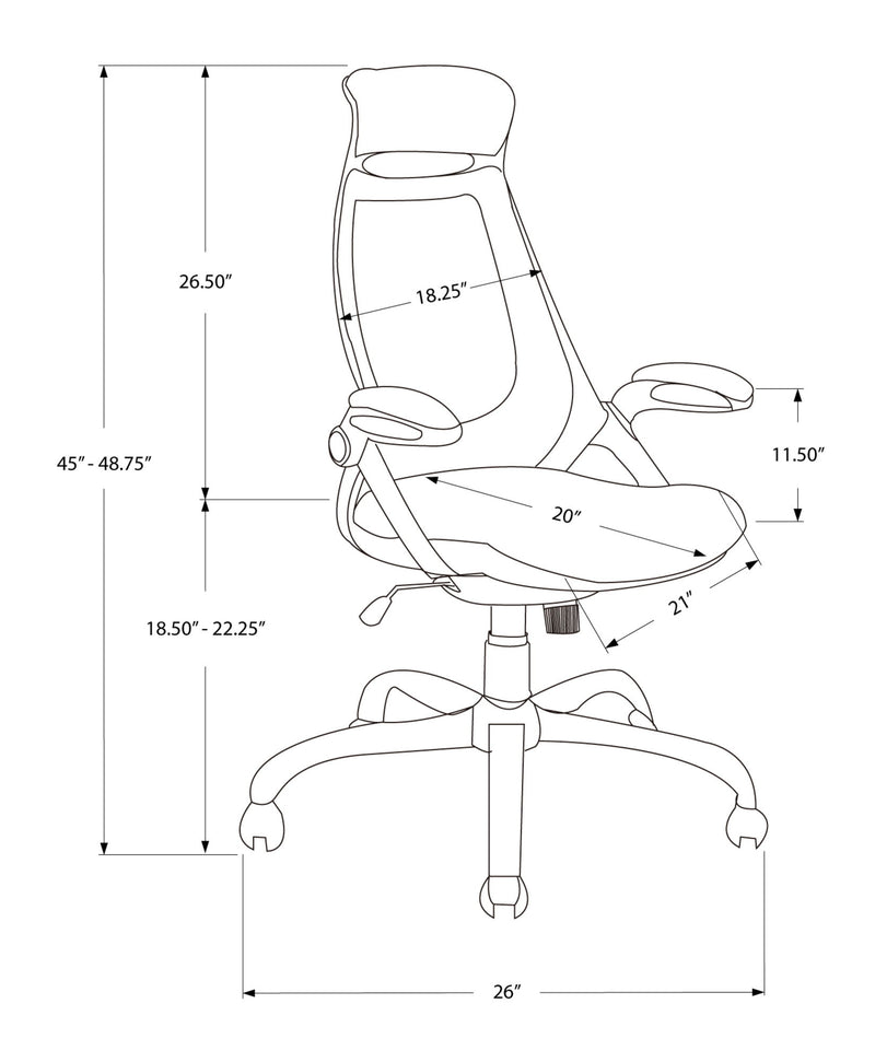 Office Chair, Adjustable Height, Swivel, Ergonomic, Armrests, Contemporary & Modern