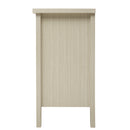 Hollow Carved 2 Door Accent Cabinet Sideboard Buffet Storage Cabinet With Adjustable Shelf For Entryway Living Room Bedroom - Natural