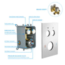 Dual Shower Head System With Square Rain Shower And Rough In Valve