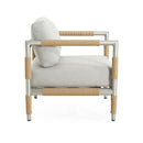 Oriana - Aluminum Outdoor Patio Armchair With Thick Cushions - Light Gray