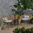 Cordella - Outdoor Woven Wicker Chairs With Cushions, (Set of 2)