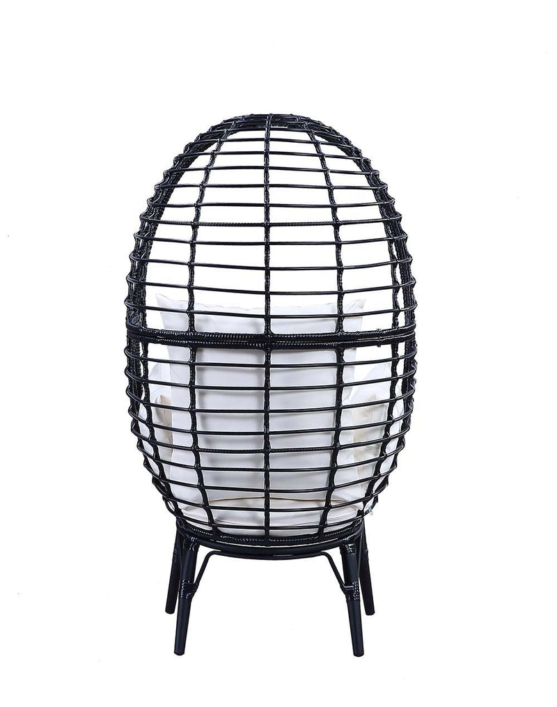 Penelope - Patio Lounge Chair - Light Gray Fabric & Black