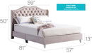Upholstered Velvet Bed Transitional