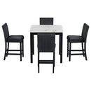 5-Piece Counter Height Dining Table Set With One Faux Marble Top Dining Table And Four Velvet Upholstered Chairs