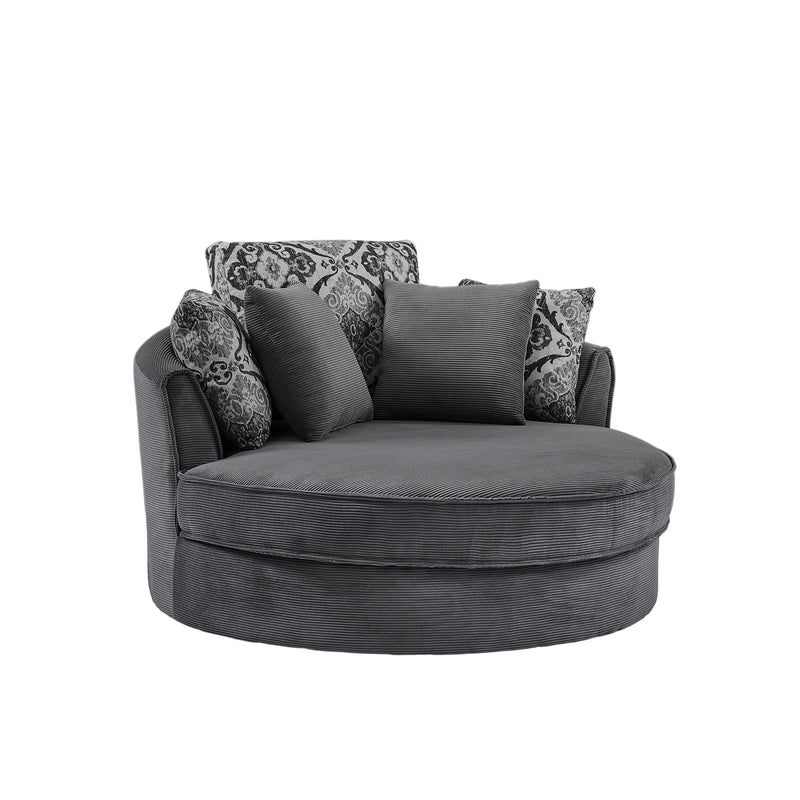 Swivel Accent Barrel Chair With 5 Movable Pillow 360 Degree Swivel Round Sofa Chair For Living Room, Bedroom, Hotel