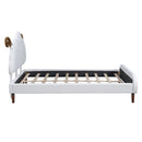 Upholstered Platform Bed With Sheep Shaped Headboard
