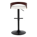 Grotto - Contemporary Adjustable Barstool With Swivel & Straight T Footrest (Set of 2)