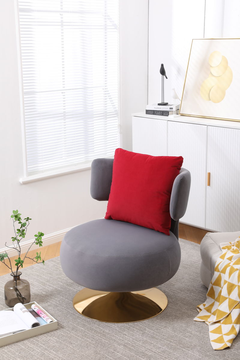 Swivel Accent Chair Armchair, Round Barrel Chair For Living Room Bedroom