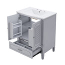 Vintage Style Bathroom Vanity With Sink, Multi Functional Storage, Soft-Closing Door