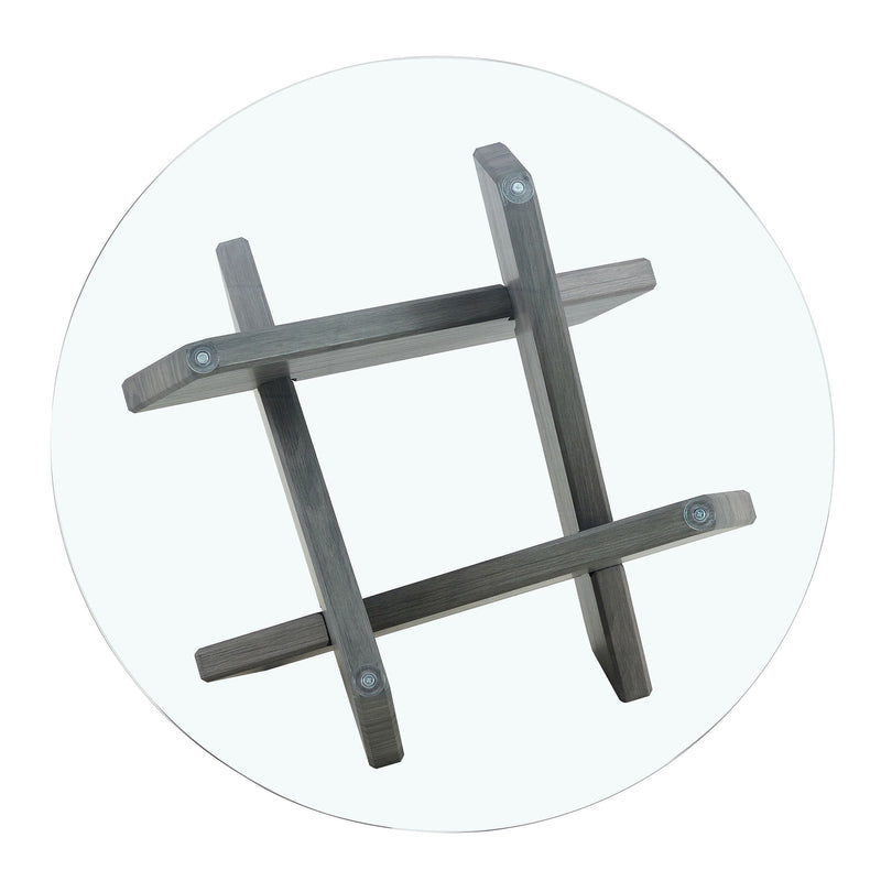 Modern Round Glass Coffee Table With Tempered Glass