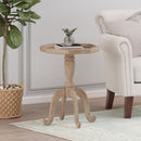 French Country Accent Table With Spider Leg Design - Natural / White