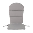 Outdoor Adirondack Chair Cushion With Water Resistant Fabric And Ties - Gray