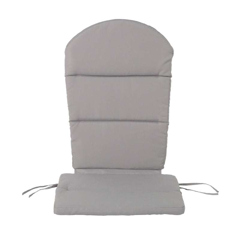 Outdoor Adirondack Chair Cushion With Water Resistant Fabric And Ties - Gray