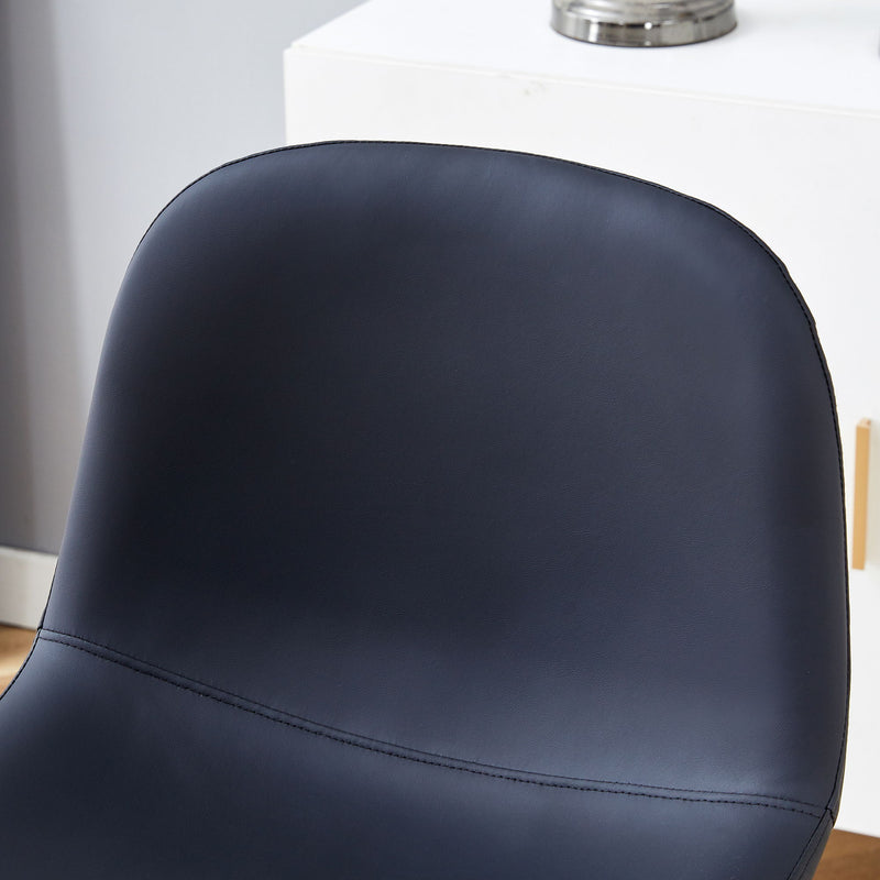 Modern Black Pu Bar Chair Rounded Backrest (Set of 2)