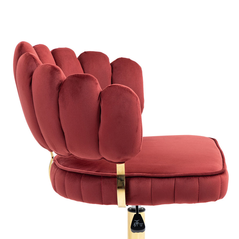 Modern Velvet Home Office Desk Chair With Adjustable Height And Swivel Wheels