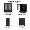 Minimalist Buffet Cabinet With Double Glass Doors And Drawer