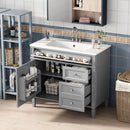Bathroom Vanity & Top Sink, Modern Bathroom Storage Cabinet With 2 Drawers And A Tip-Out Drawer