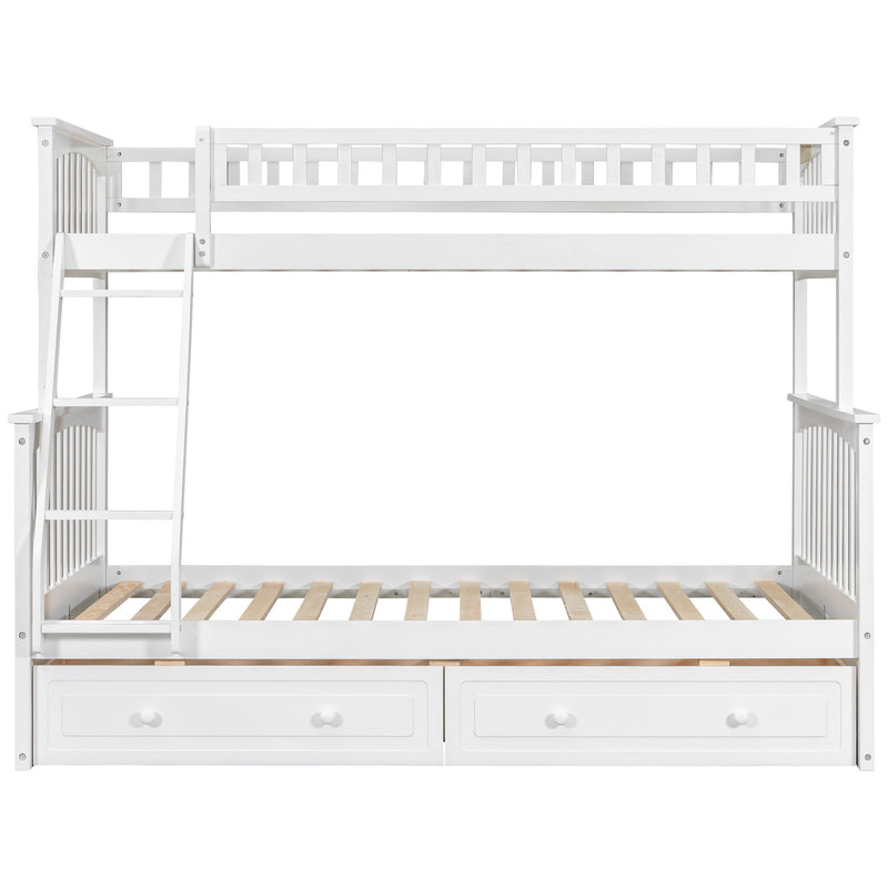 Bunk Bed With Drawers, Convertible Storage Bed