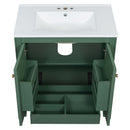 30" Bathroom Vanity With Sink, 2 Doors With Shelf, Soft Close Door Hinges, Vintage Style - Green