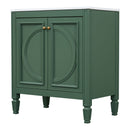 30" Bathroom Vanity With Sink, 2 Doors With Shelf, Soft Close Door Hinges, Vintage Style - Green