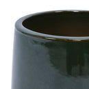 Ceramic Flowerpot, Planter For Patio, Garden, Windowsill (Set of 3) - Antique Green