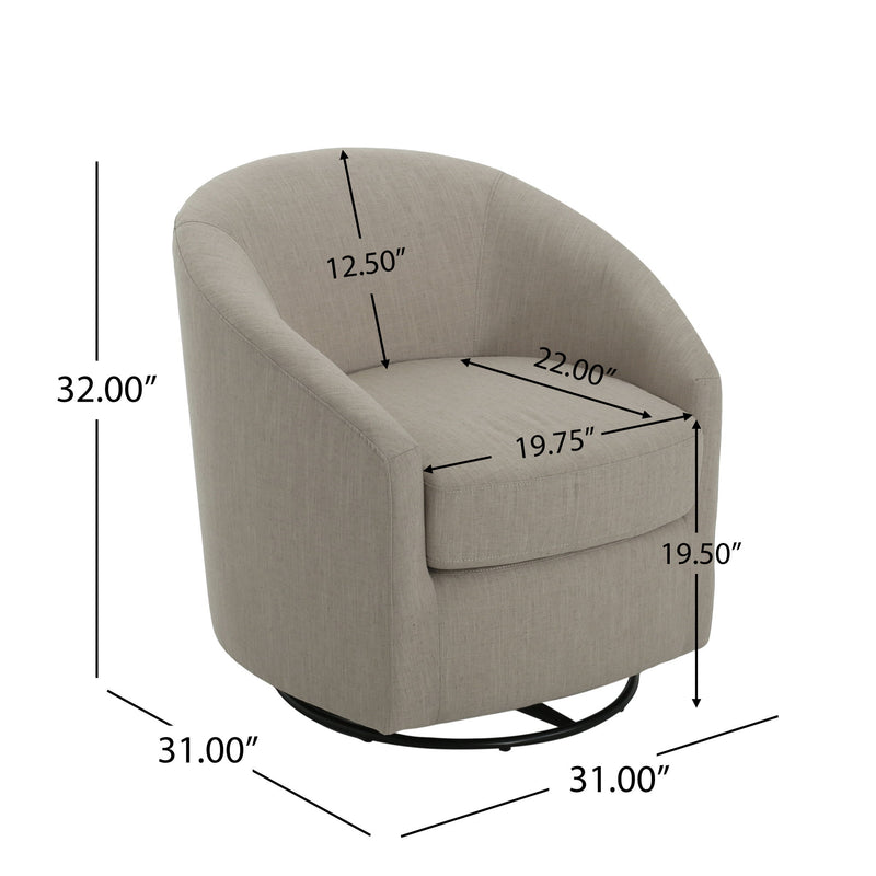 Contemporary Swivel Glider Chair With 360 Degree Rotation