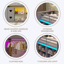 Loft Bed With Storage Cabinets, Staircase Drawers & LED Lights