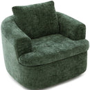 Modern Swivel Barrel Chair With Dual-Layer Cushion