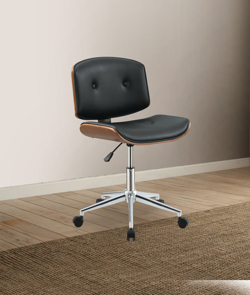 Camila - Synthetic Leather Office Chair - Black