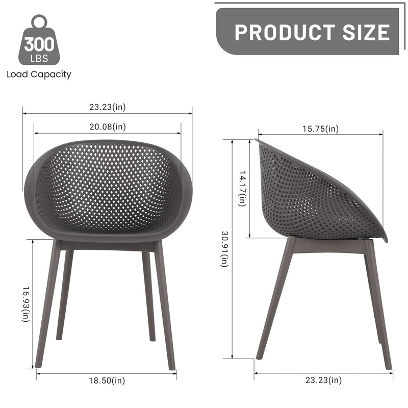2 Piece Durable Single Chair With Mesh Hollow Out Design