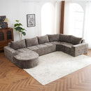 U-Shaped Oversized Modular Cloud Sectional Sofa With Deep Seat For Living Room
