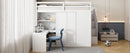 Loft Bed With Wardrobe, Desk And Shelves