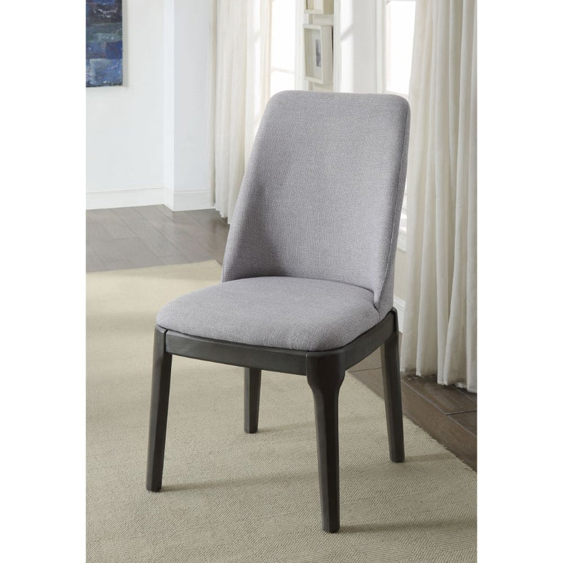 Madan - Side Chair (Set of 2) - Light Gray Linen & Gray Oak