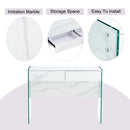 Environmental Protection Minimalist Dresser, Desk, Desktop Computer Desk, With Double Drawer Storage Space, Simple Home, Perfect For Various Styles - White