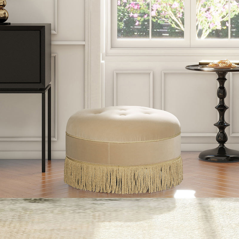 Yolanda - Round Upholstered Accent Ottoman