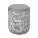 Outdoor Side Table With Cylindrical Shape - White