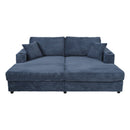 Oversized Loveseat Chaise With 2 USB Ports, 2 Cup Holders And 2 Throw Pillows