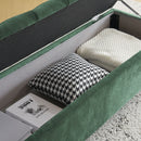 Contemporary Button Tufted And Diamond Stitched Storage Ottoman