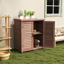 Potting Bench With Storage Cabinet And Metal Table Top For Outdoor