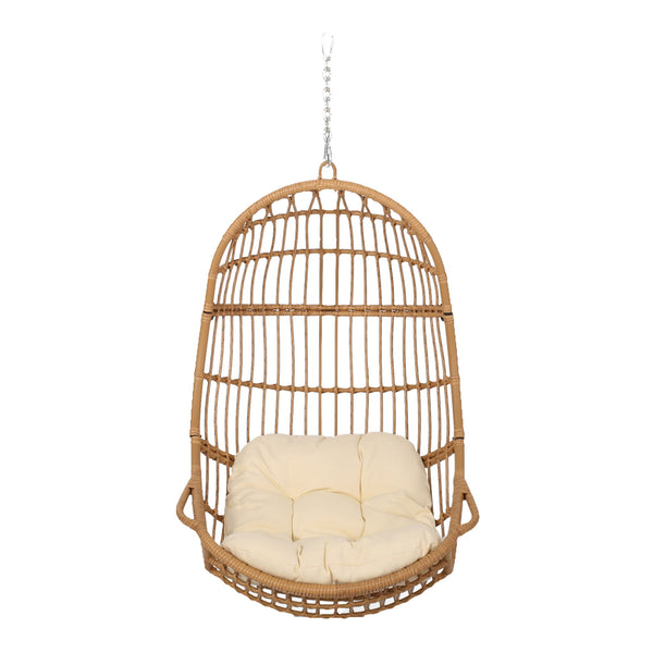 Rustic Hanging Basket Chair With Cushion