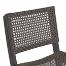 Outdoor Folding Acacia Wood Barstools With Rattan Backrest And Seat