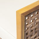 Maycen - Outdoor Club Chair With Wicker Accents - Teak