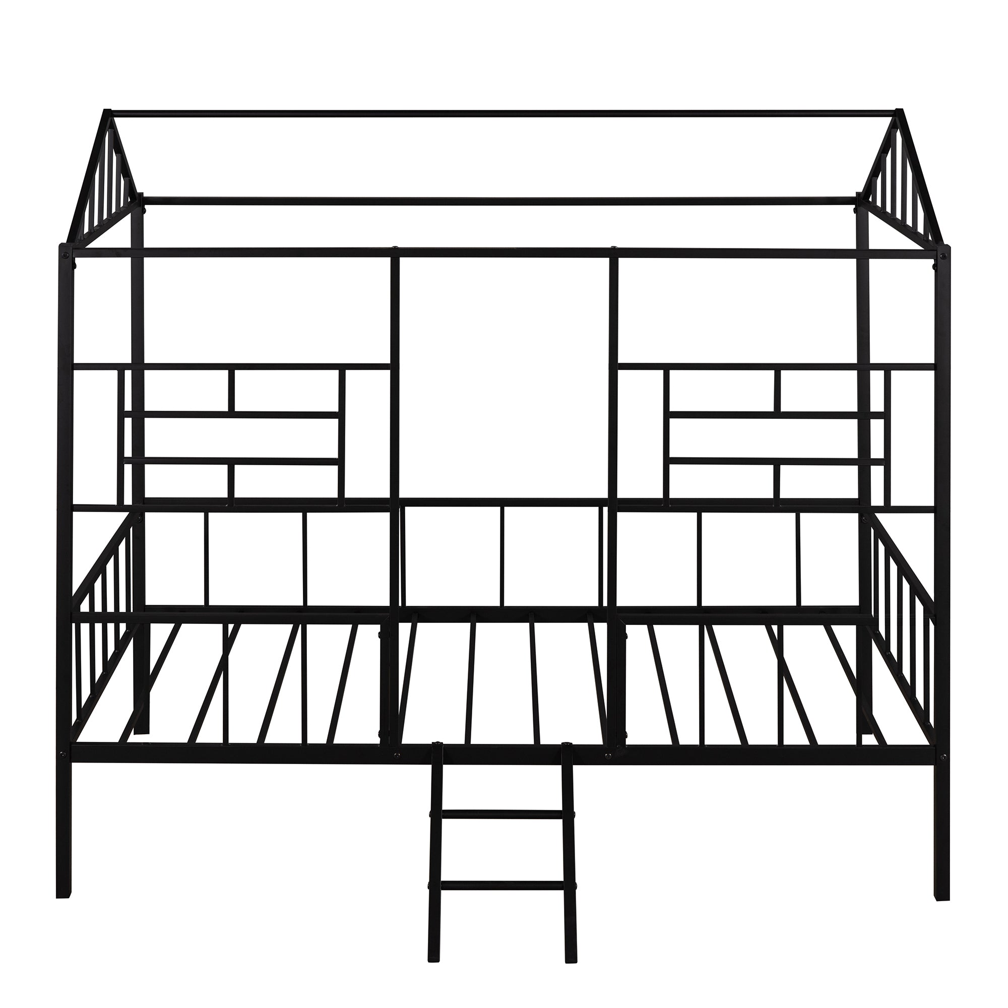 Metal House Bed Frame Twin Size with Slatted Support No Box Spring Needed Black - Atlantic Fine Furniture Melbourne FL