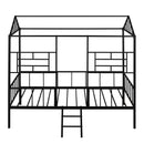Metal House Bed Frame Twin Size with Slatted Support No Box Spring Needed Black