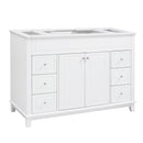 Bathroom Vanity Cabinet Only, 6 Soft Close Drawers & Double Doors With 2 Tier Shelves - White