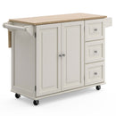 Blanche - Kitchen Cart - Rubber Wood Top