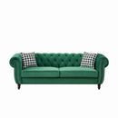 Chesterfield Set With Roll Armrest & Nailhead