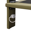 Full Size Upholstery LED Floating Bed with PU Leather Headboard and Support Legs,Green