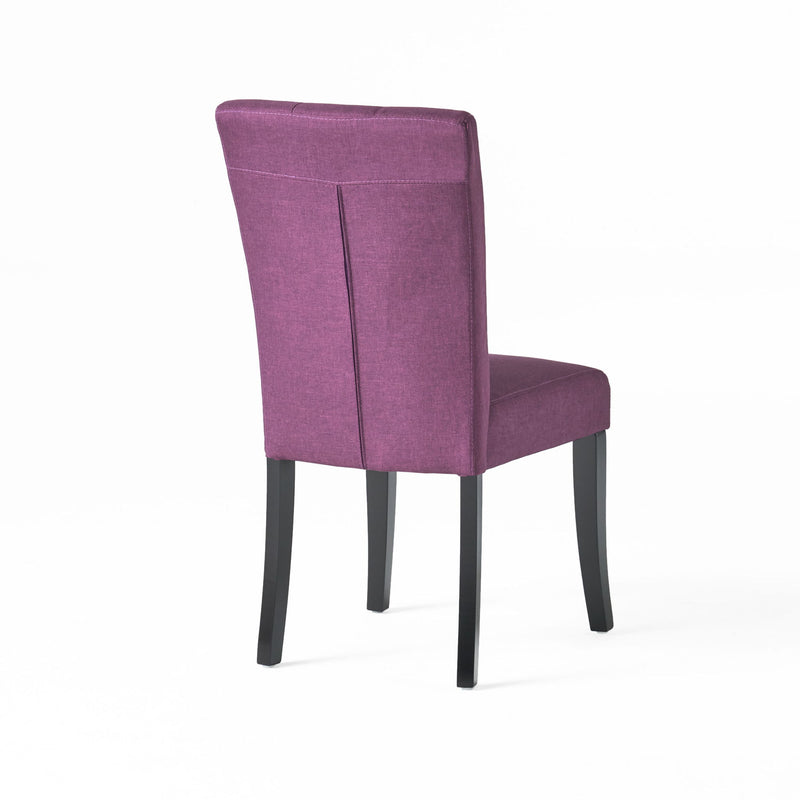Upholstered Dining Chairs, Fabric Side Chairs, For Dining Room, Kitchen And Living Room (Set of 2) - Dark Purple