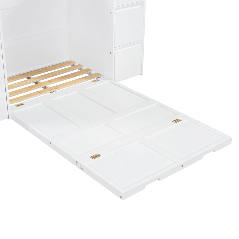 Murphy Bed With Drawers, Cabinets, And USB Ports
